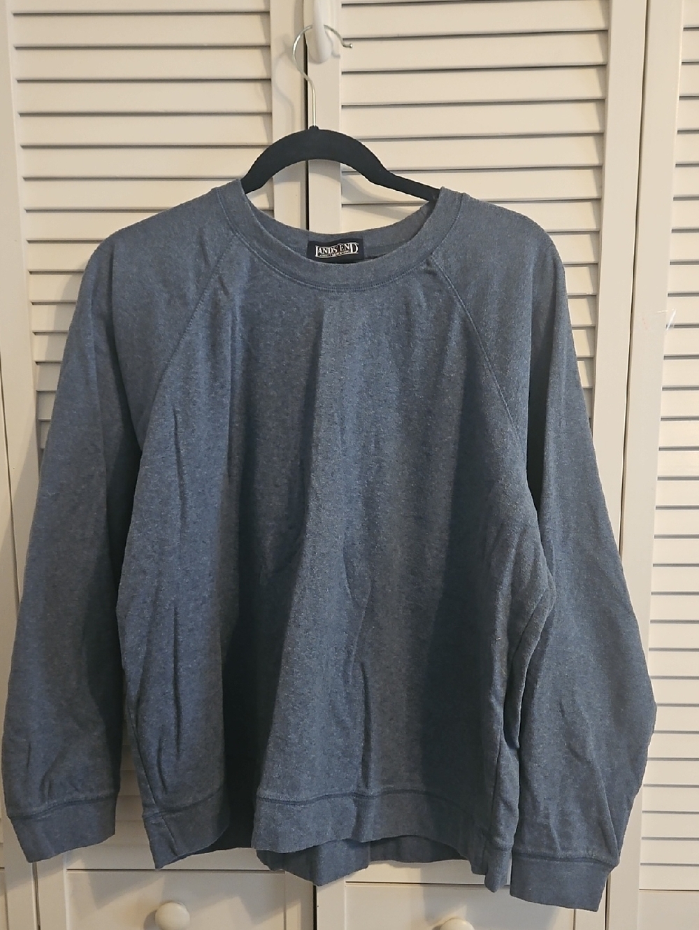 Lands' End Heather Blue Women's Crewneck Sweatshirt